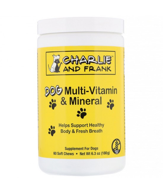 Charlie & Frank, Dog Multi-Vitamin & Mineral, Supports Fresh Breath, 60 Soft Chews