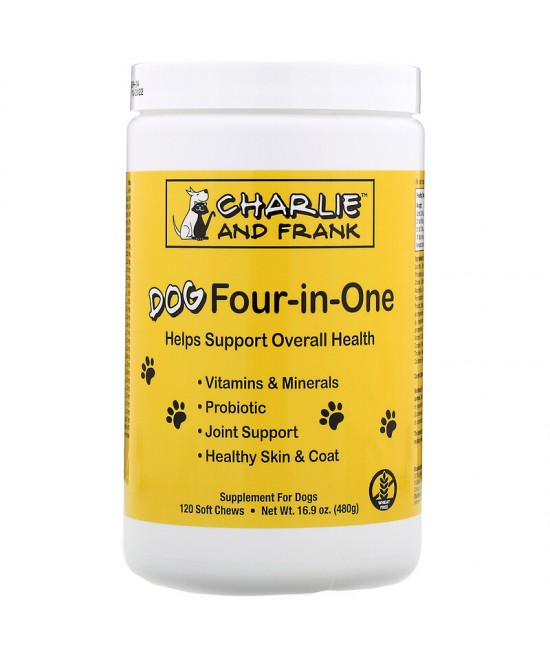 Charlie & Frank, Dog Four-in-One, 120 Soft Chews