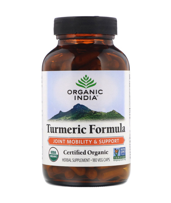 Organic India, Turmeric Formula, Joint Mobility & Support, 180 Veg Caps